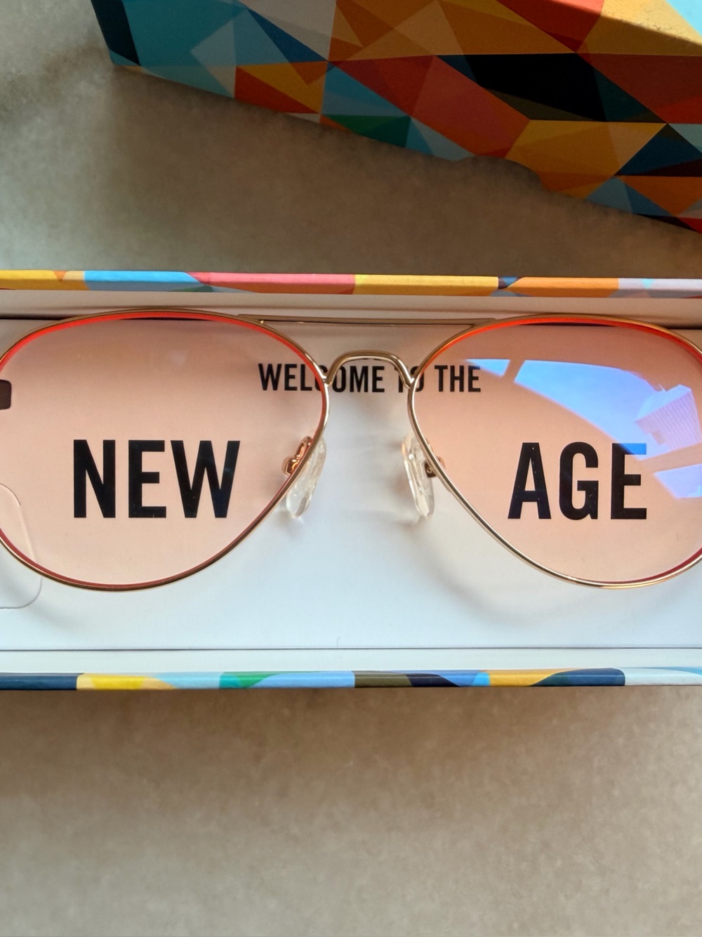 Caddis Gold Frame Aviator Sunglasses with Rose-Tint Lenses